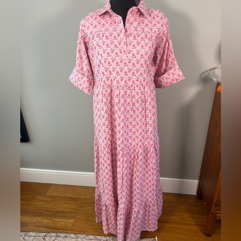 Madison Mathew’s Grace Pink Floral Maxi Dress NWT sz M
